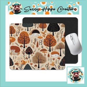 Mouse Pad Autumn Woodland Hedgehog Forest Woods Sublimated Anti Slip Back